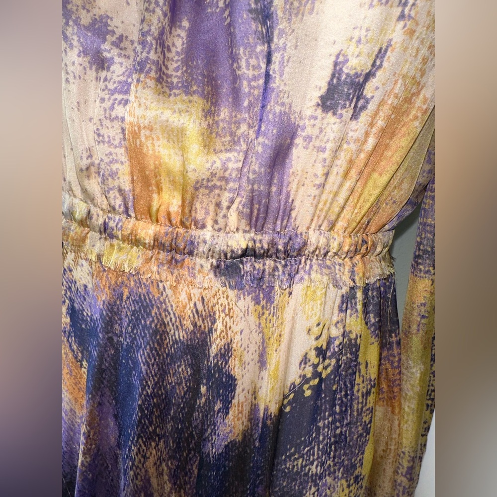 ALEXIS *Harmony* purple yellow gold tiered halter maxi dress gown S *RARE* - Picture 7 of 12